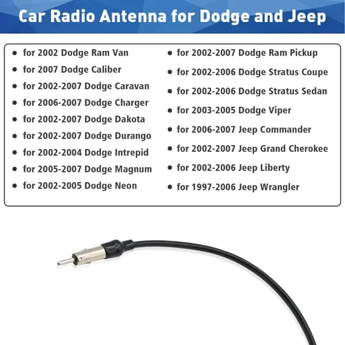 Vista 4 de Adaptador de antena estéreo de radio de coche compatible con conector de antena de radio Chevrolet Dodge Jeep Chrysler GMC Ford
