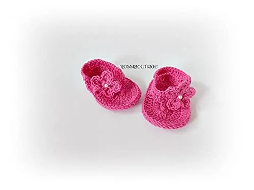 Vista 2 de Pink Baby Flip Flops, Newborn Sandals (6-9 months)