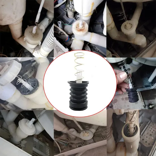 Vista 6 de 2 juegos de sello de trampa de drenaje, interruptor de varilla de tracción de resorte, válvula de tapón de goma de repuesto, universal para lavadora