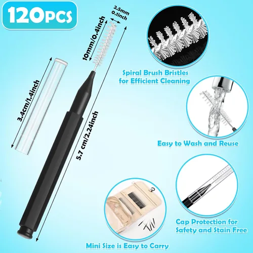 Vista 2 de MAPVOLUT 120 Piezas Cepillos Interdentales, Limpiador de Cepillos para Brackets, Hilo Dental Ortodóntico, Palillos de Dientes, Palillos de Hilo