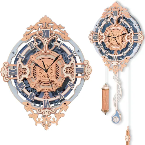 ROKR Rompecabezas de madera 3D para adultos, reloj de rompecabezas de madera, kits de modelos de construcción mecánica, kits de modelos de