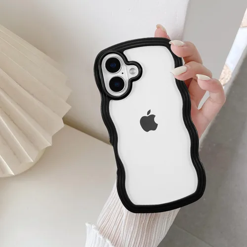 Vista 17 de QLTYPRI Funda compatible con iPhone 7/8/SE, bonita funda transparente con marco ondulado rizado para niñas y mujeres, funda protectora de TPU