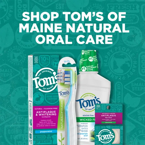 Vista 7 de Tom's of Maine Hilo dental plano antiplaca naturalmente encerado, menta verde, 32 yardas