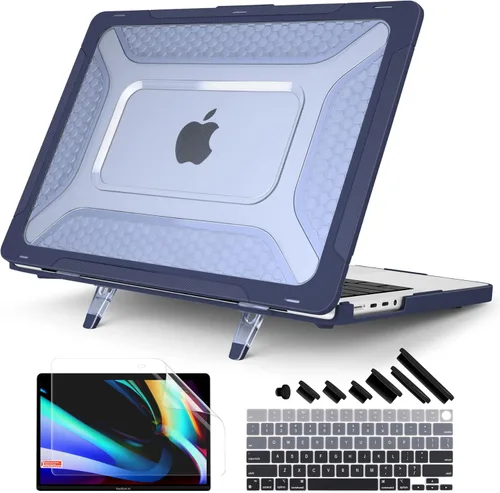 Vista 19 de Batianda Funda resistente para MacBook Pro de 14 pulgadas 2026 2025 M5 M4 M3 M2 Pro/Max Chip, soporte plegable ergonómico
