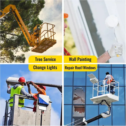 Vista 8 de Jaula de seguridad para carretilla elevadora de 36 x 36 pulgadas, plataforma de trabajo para carretilla elevadora, capacidad de 1150 libras con 4
