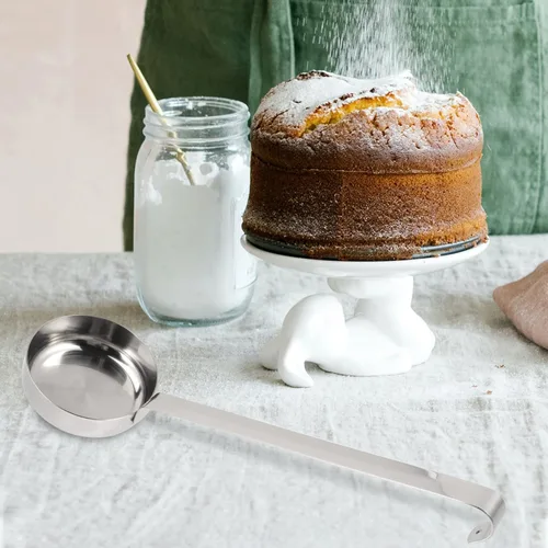 Vista 3 de Cucharones con gancho para cucharas y cucharones, cucharón para sopa, cuchara para el hogar, medición de pizza con acero inoxidable para hornear