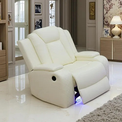 Vista 16 de Juego de Sofá Reclinable Eléctrico, Sofá Seccional de Cuero Negro de 3 Piezas, Juegos de Muebles de Sala de Estar con Luz LED, Juegos Reclinables