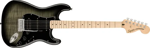 Guitarra eléctrica Squier Affinity Series Stratocaster FMT, color Black Burst, diapasón de maple