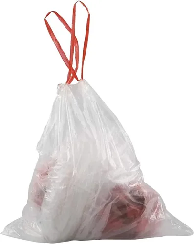 Vista 3 de Bolsas de basura de 10 galones con cordón, bolsas de basura transparentes para cocina, 108