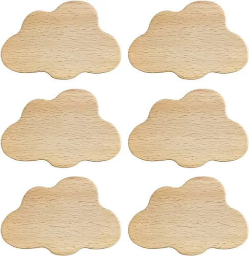 Vista 11 de 6 pomos de madera para gabinetes de animales, tiradores decorativos de madera con tornillos, manijas de muebles con forma de cabeza de oso