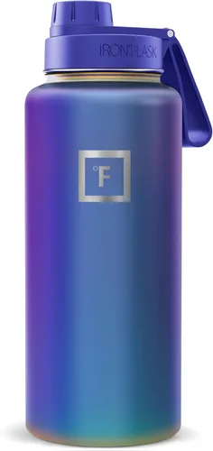 Vista 20 de IRON °FLASK Frasco de hidratación para acampar y senderismo con boquilla, botella de agua deportiva de acero inoxidable con aislamiento de boca