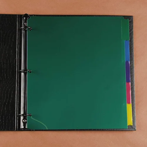 Vista 4 de JAM PAPER Separadores de Índice de Plástico de 5 Pestañas - 9 3/4 x 11 1/2 pulgadas - Multicolor Surtido - 5 Separadores con Pestañas/Paquete