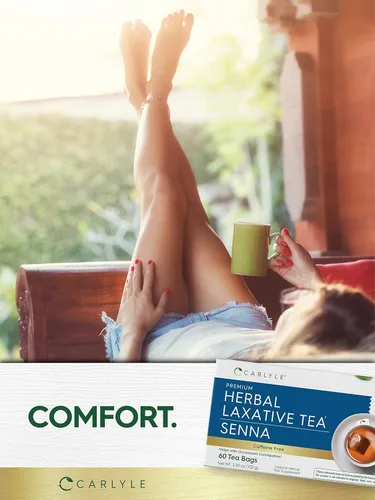 Vista 6 de Carlyle Té de hoja de sena laxante de hierbas 60 bolsas de té Sin cafeína Ayuda con el estreñimiento ocasional Vegetariano, sin OMG y sin
