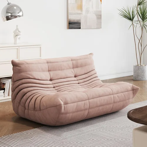 Vista 11 de Silla Puf - Sofá de Esquina, Silla de Chimenea Sofá Silla Puf, Silla Puf Grande para Adultos, Sofá de Piso de Chimenea para Sala de Estar, Amarillo