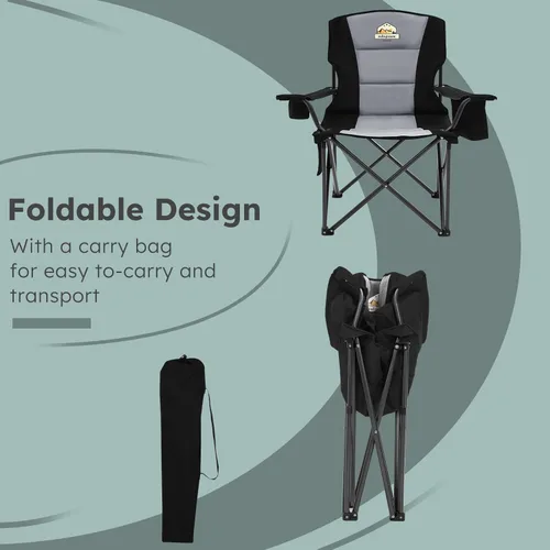 Vista 7 de Colegence Sillas de Camping Plegables de Tamaño Grande - Soporte de 450 LBS Silla de Campamento de Servicio Pesado con Cojín Acolchado, Sillas