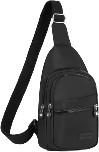 Bolsa de Hombro Tipo Riñonera para Mujer, Mochila de Cinturón, Pequeñas Mochilas Cruzadas para Mujer, Mochila de Cinturón de Moda, Negro, Pequeño,