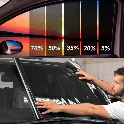 Vista 7 de Película de tinte para ventana de coche 5% VLT 50,8 cm x 3,05 m, tinte de ventana de cerámica, bloquea el 99% de los rayos UV e IR, película