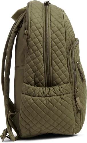 Vista 2 de Vera Bradley Mochila Campus de Algodón para Mujer, Climbing Ivy Green - Algodón reciclado
