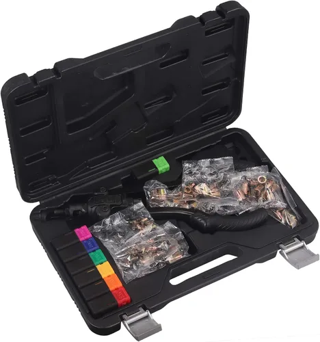 Vista 7 de Kamtop - Herramienta de tuerca de remache, 13 pulgadas, 7 mandriles métricos y SAE M3-M12 con 100 tuercas de remache, juego de herramientas