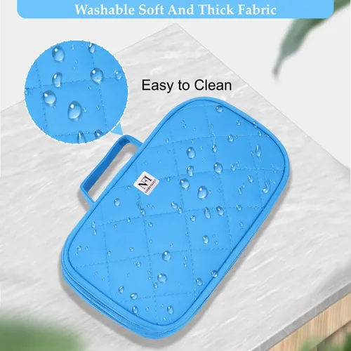 Vista 6 de NFI essentials Double Layer Cosmetic Storage Bag Make Up Organizer Makeup Case with Brush Compartment Travel Toiletry Makeup Kit case Pouch for