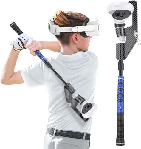 KPNEOL VR Golf Club for Oculus Quest 2, with Real Golf Grip, VR Golf Club Handle Extension Accessory Enhance Immersive VR Game Experience, Blue