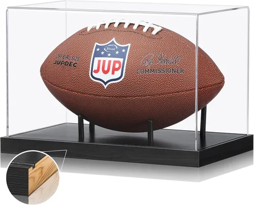 Vista 29 de JupDec Estuche de exhibición de béisbol, soporte de béisbol de acrílico transparente con forma de cubo y base duradera, caja de soporte