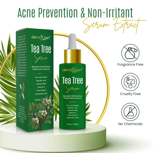Vista 3 de Suero de árbol de té – Aceite de árbol de té orgánico con vitamina C natural para cicatrices de acné, manchas oscuras, granos e imperfecciones