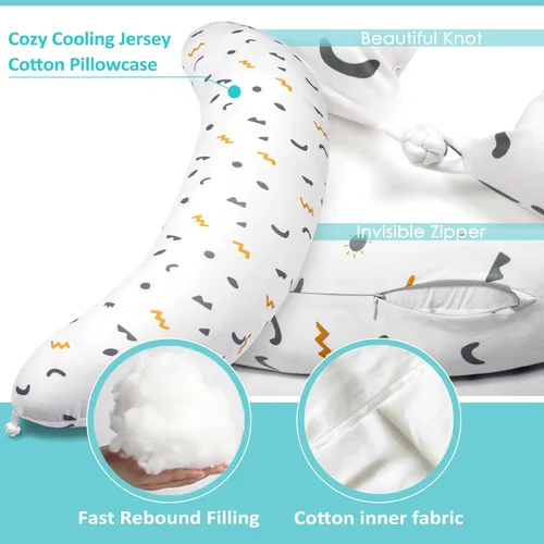 Vista 3 de BYRIVER Almohadas de embarazo en forma de C firmes para dormir, soporte para la barriga, cadera, pierna y rodilla, almohada corporal para dormir