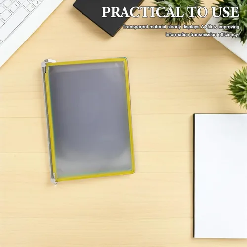 Vista 8 de DOITOOL Wall Mount Reference Organizer: 20 Display Pockets - Flip Reference Display Document Holder - Pvc And Metal File Organizer For Desk Meeting