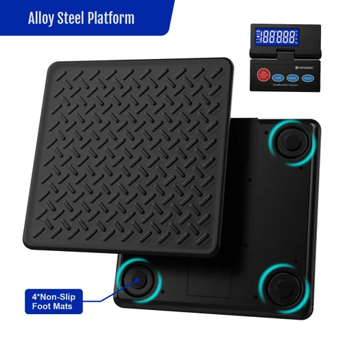 Vista 7 de UNIWEIGH 440 lb Escala postal digital de 10 g de precisión para envíos de paquetes con LCD retroiluminada, plataforma de acero aleado, alimentación