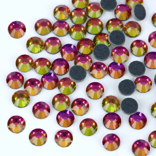 Vista 119 de 1440 piezas de diamantes de imitación termoadhesivos SS20 color púrpura2 con parte posterior plana, gemas de cristal de vidrio para ropa, camisas