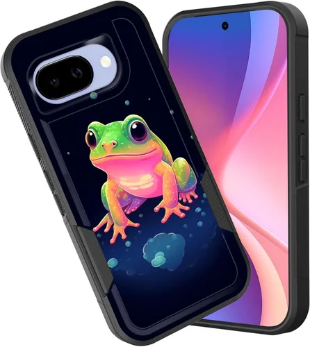 Vista 45 de Funda para Pixel 7a, funda protectora híbrida de doble capa resistente a prueba de golpes de policarbonato duro de silicona suave TPU para Google