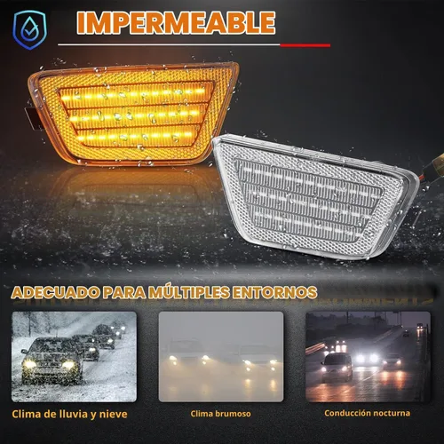 Vista 6 de POPMOTORZ Luces LED de posición laterales para parachoques delantero, lámparas de señal de giro ámbar compatibles con Chevy Cruze 2011-2015