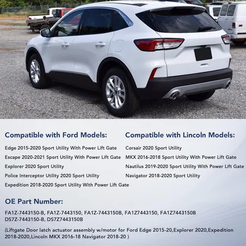 Vista 4 de Cierre de maletero compatible con Ford Edge Escape Expedition Explorer 2015 2016 2017 2018 2019 2020 2021, Lincoln MKX Corsair Navigator Nautilus 16