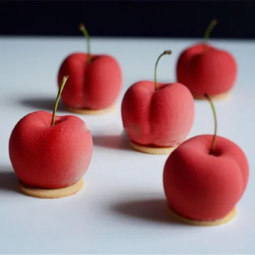 Vista 8 de Moldes de silicona en forma de cereza Herramientas de decoración de pasteles Utensilios para hornear Mousse de postre francés Molde para hornear