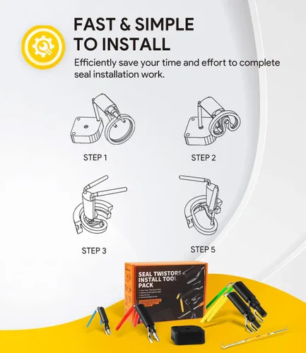 Vista 5 de Paquete de 6 herramientas de instalación de sellos hidráulicos, kit de sellos de reparación y reconstrucción de pistón de cilindro hidráulico, kits
