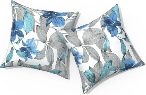 Vista 14 de Almohadas de exterior para muebles de patio de 16 x 16 pulgadas, almohadas cuadradas para exteriores con rellenos, almohadas decorativas de patio