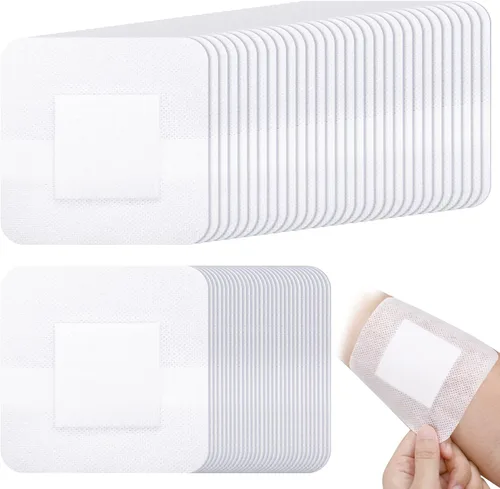 Vista 9 de 60 unidades de gasa adhesiva con bordes, vendaje para heridas, vendaje impermeable con almohadilla, vendaje transpirable, bolsas empaquetadas