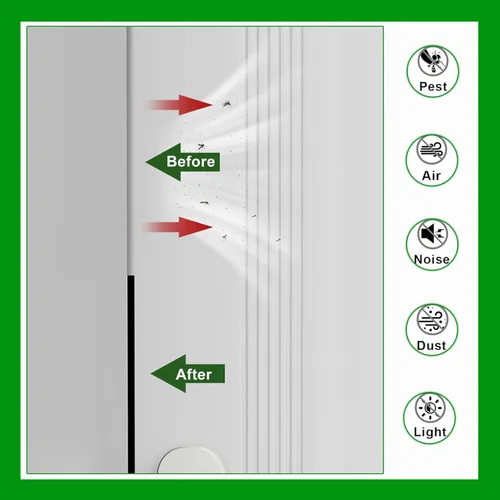 Vista 6 de Burlete para Puerta Negro, 1 Pulgada de Ancho X 1/4 Pulgada de Grosor, Sello de Ventana de Aire Acondicionado, Cinta de Espuma Autoadhesiva Tira