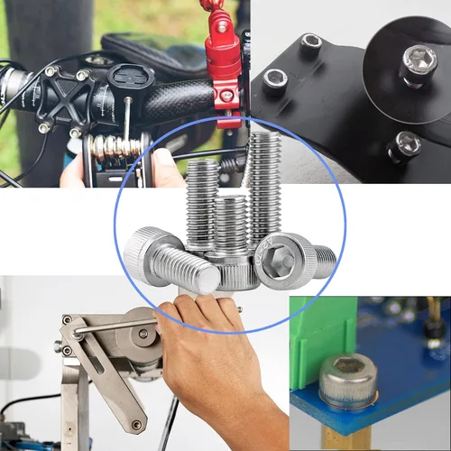 Vista 7 de 75 tornillos de cabeza hexagonal, 304 (18-8), acero inoxidable 304 (18-8), métrico M5 x 8/12/16/20/1.181 in Allen Head Hex Drive Machine Tornillos