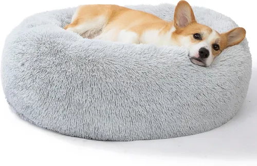 Vista 19 de SAVFOX Camas de felpa calmantes para perros, cama de perro dona para perros pequeños, medianos, grandes y extragrandes, cama cómoda para perros