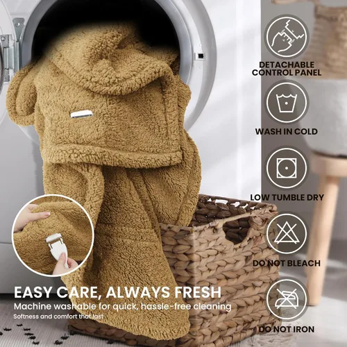 Vista 7 de Heated Blanket Electric Blanket Queen - Fast Heating Blanket Throw Dual Control Double Sided Sherpa with 10 Heating Levels & 2-10 Hours Auto Off