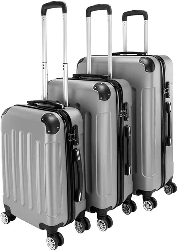 Vista 17 de Juego de equipaje de 3 piezas – Maletas con ruedas giratorias multidireccionales – Bolsa de viaje Maleta ABS con bloqueo TSA – Maletas de carcasa