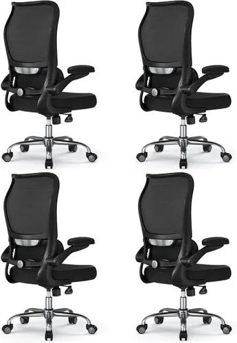 Vista 11 de TRALT Silla ergonómica de oficina - Silla de escritorio con respaldo alto ondulado y soporte lumbar ajustable Silla de computadora - Sillas