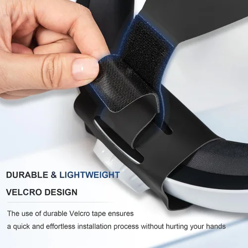 Vista 5 de KEOBSHPE Adjustable PU Head Strap for PS VR2, Headset Strap for PS VR2, Upgrade Headset Accessories for Playstation VR2 with Ergonomic Design