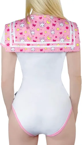 Vista 7 de Littleforbig - Pijama de algodón para enterizo, conjunto de falda mágica para cosplay