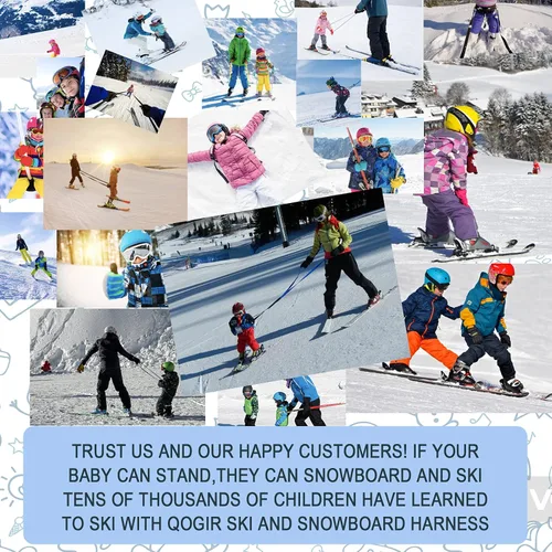Vista 7 de QOGIR Arnés de esquí y snowboard para niños: aprenda a esquiar y enseñe a su hijo el control de velocidad