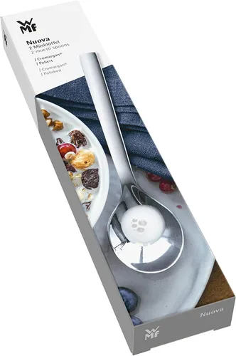 Vista 4 de WMF Juego de 2 cucharas de cereales de acero inoxidable pulido 18/10 aptas para lavavajillas, longitud 6.5 in