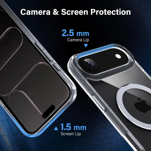 Vista 5 de Funda magnética para iPhone Air – [Soporte invisible integrado] [Compatible con MagSafe] [Protección contra caídas de grado militar] Cubierta