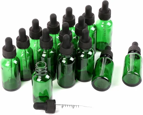 Vista 38 de NOOEEISS 4 piezas, botella con cuentagotas de 1 oz, botella de vidrio ámbar con cuentagotas, botellas de tintura con cuentagotas, acabado elegante